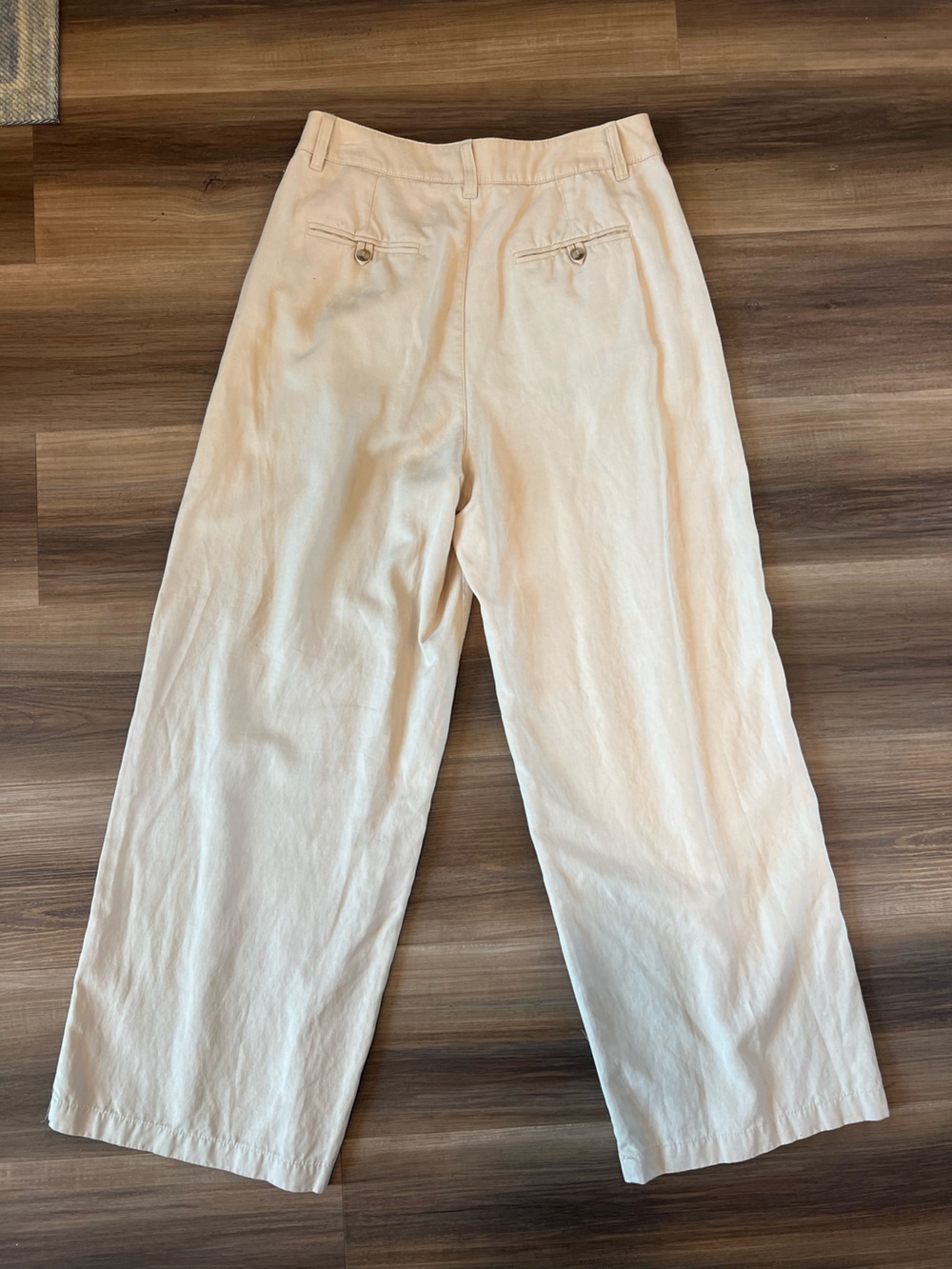 Madewell Cream Wide-Leg Pleated Trousers - Picture 4 of 6